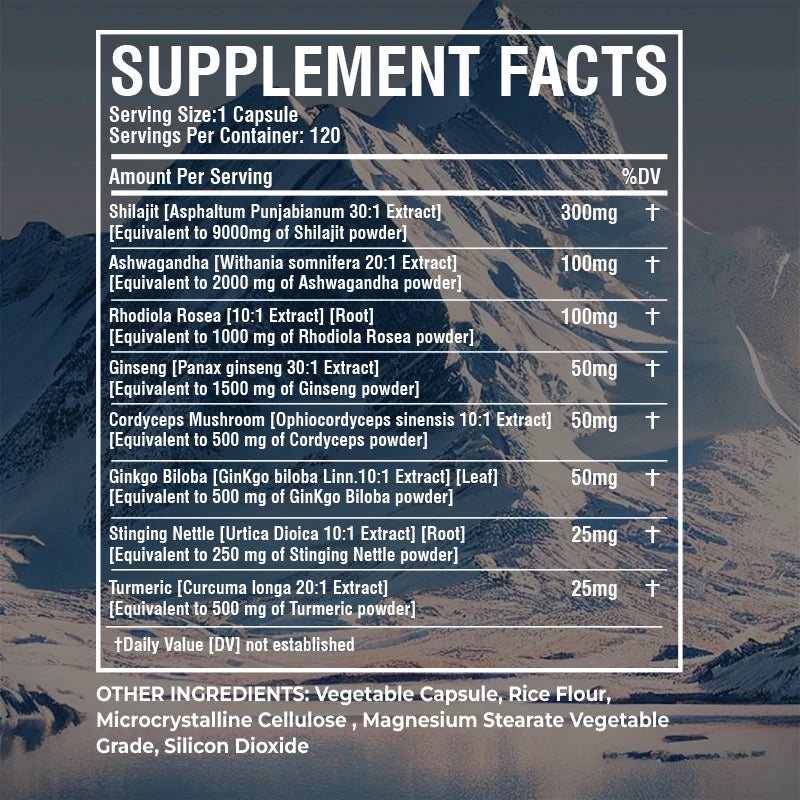 Shilajit + Ashwagandha + Ginseng – Energy & Muscle Support