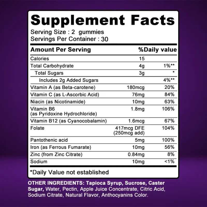 Iron Gummies â With Vitamin C for Energy & Immunity