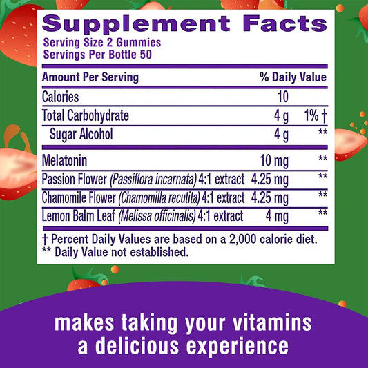 Melatonin Gummies 10mg – Fall Asleep Naturally & Rest Better